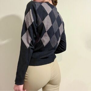 Vintage INC International Concepts Rabbit Hair Argyle Sweater